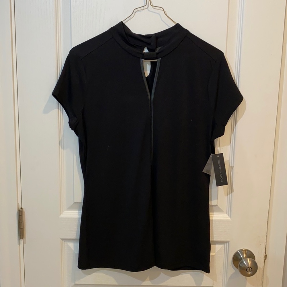 NWT black blouse with beautiful detail!